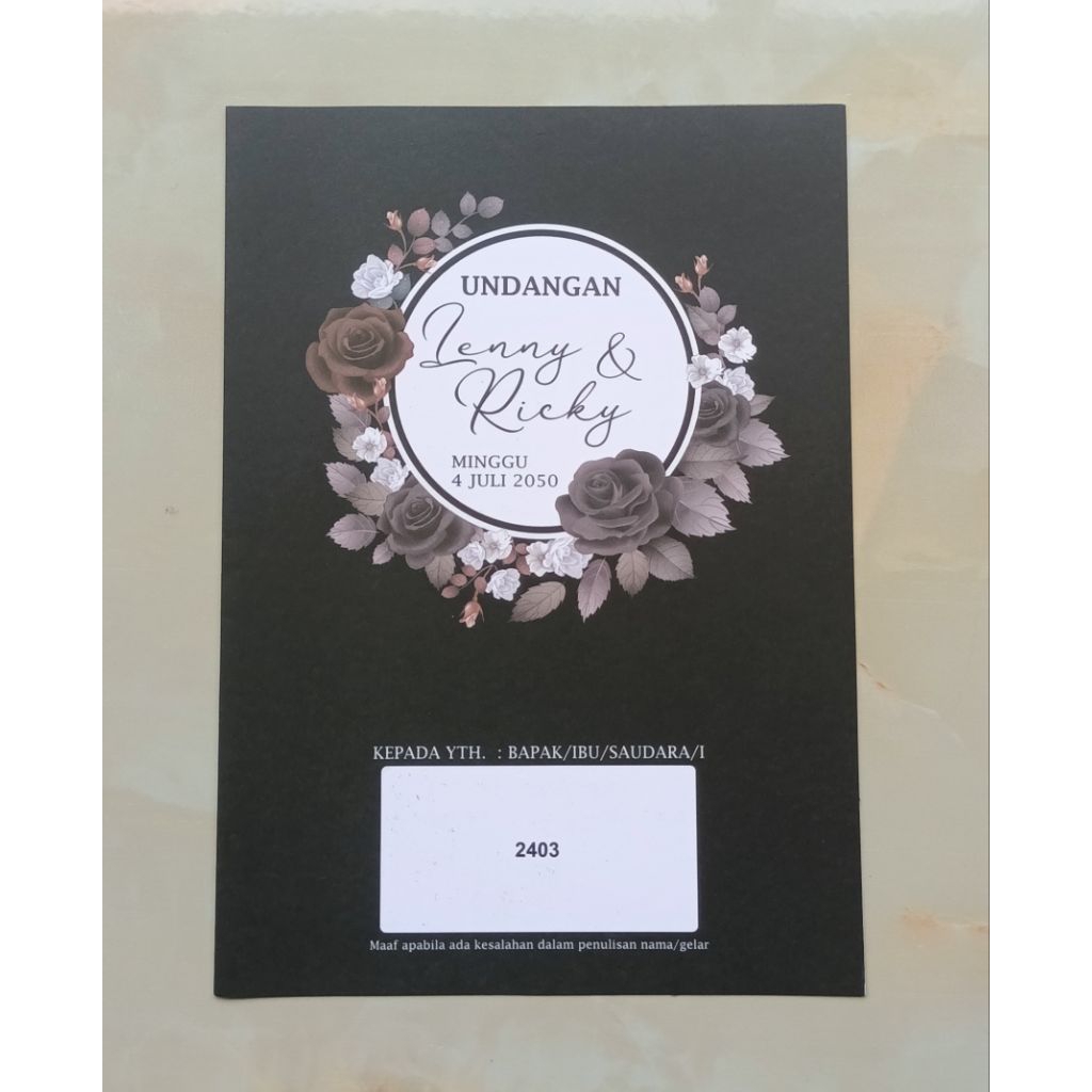 Undangan ERBA 2403 KO KOSONGAN TANPA PLASTIK
