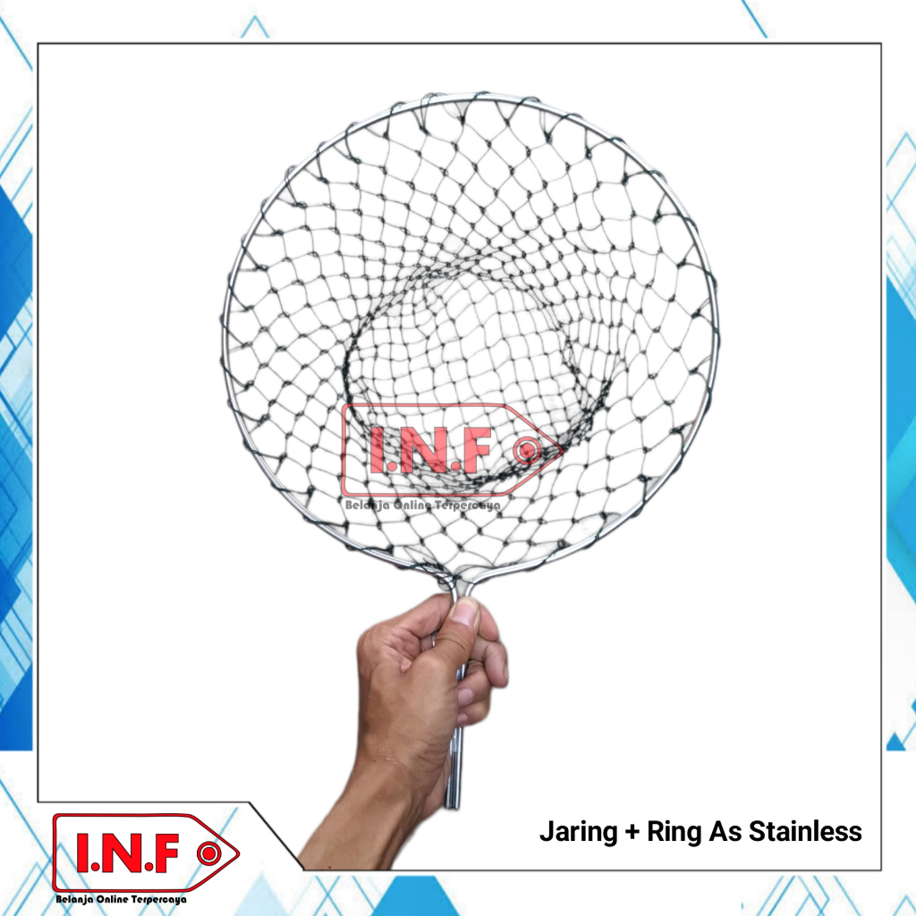jaring serok stainless + benang nylon + serok ikan ukuran besar + serok sortir lele nila gurame
