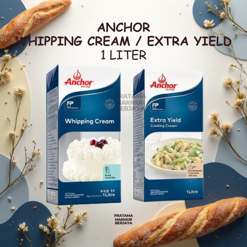 ANCHOR WHIPPING CREAM & EXTRA YIELD KEMASAN 1 LITER