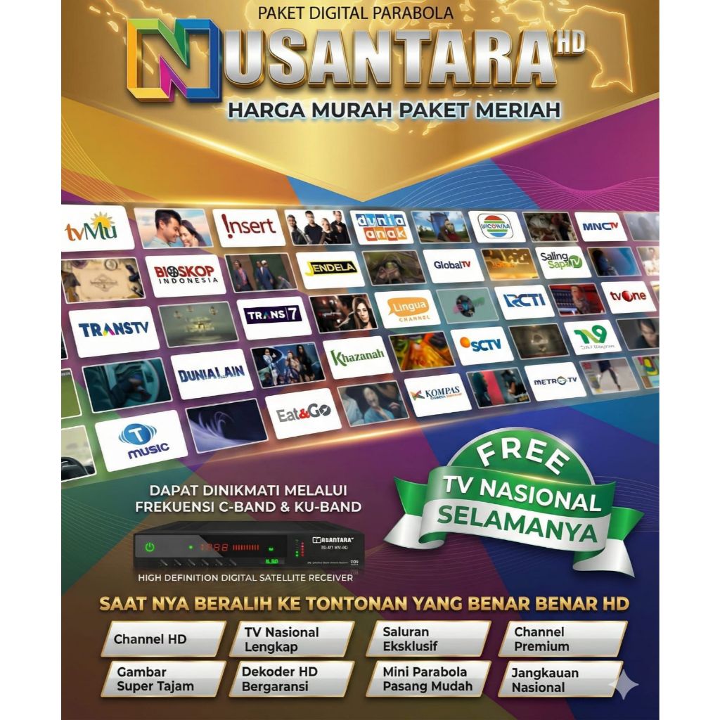 PAKET GOLD 1 BULAN NUSANTARA HD || PAKET GOLD STB NUSANTARA HD 5 MENIT LANGSUNG AKTIF