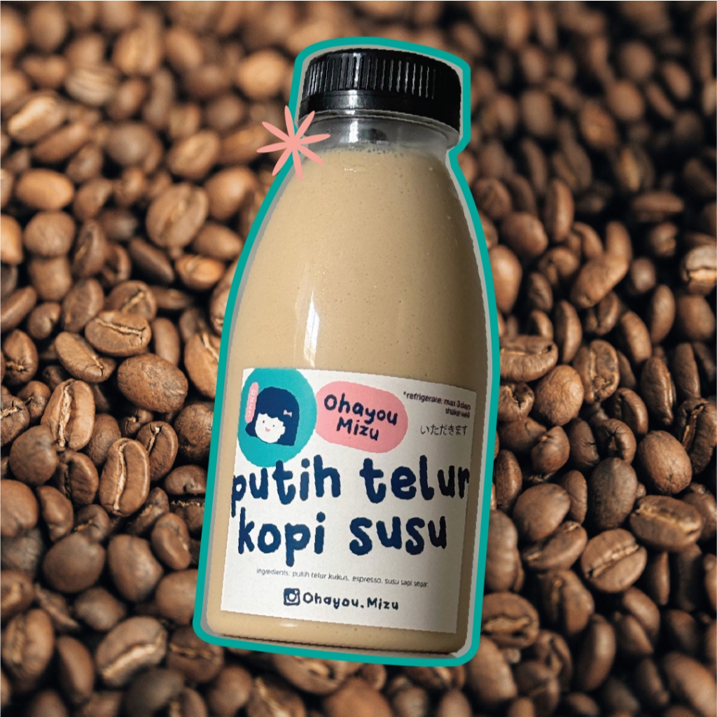 Minuman Protein Putih Telur + Kopi, Susu Putih Telur kopi