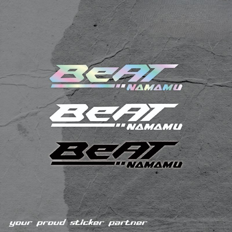 Sticker Motor / Mobil Cutting Beat Custom Nama Personal Stiker Tahan Gores Free Custom