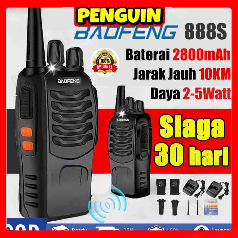 HT Walkie Talkie Baofeng 888S 2800mAh Jarak Jauh 10KM Handy Talky 2PCS BF 888S Radio 4 Unit