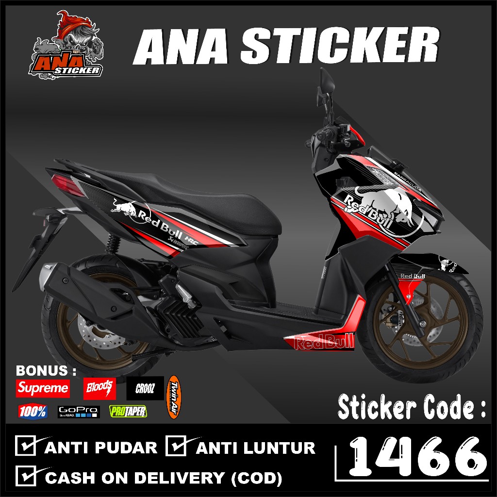 1466 Dekal Sticker VARIO NEW 160 Full Body Stiker Skotlet VARIO Desain REDBULL Racing