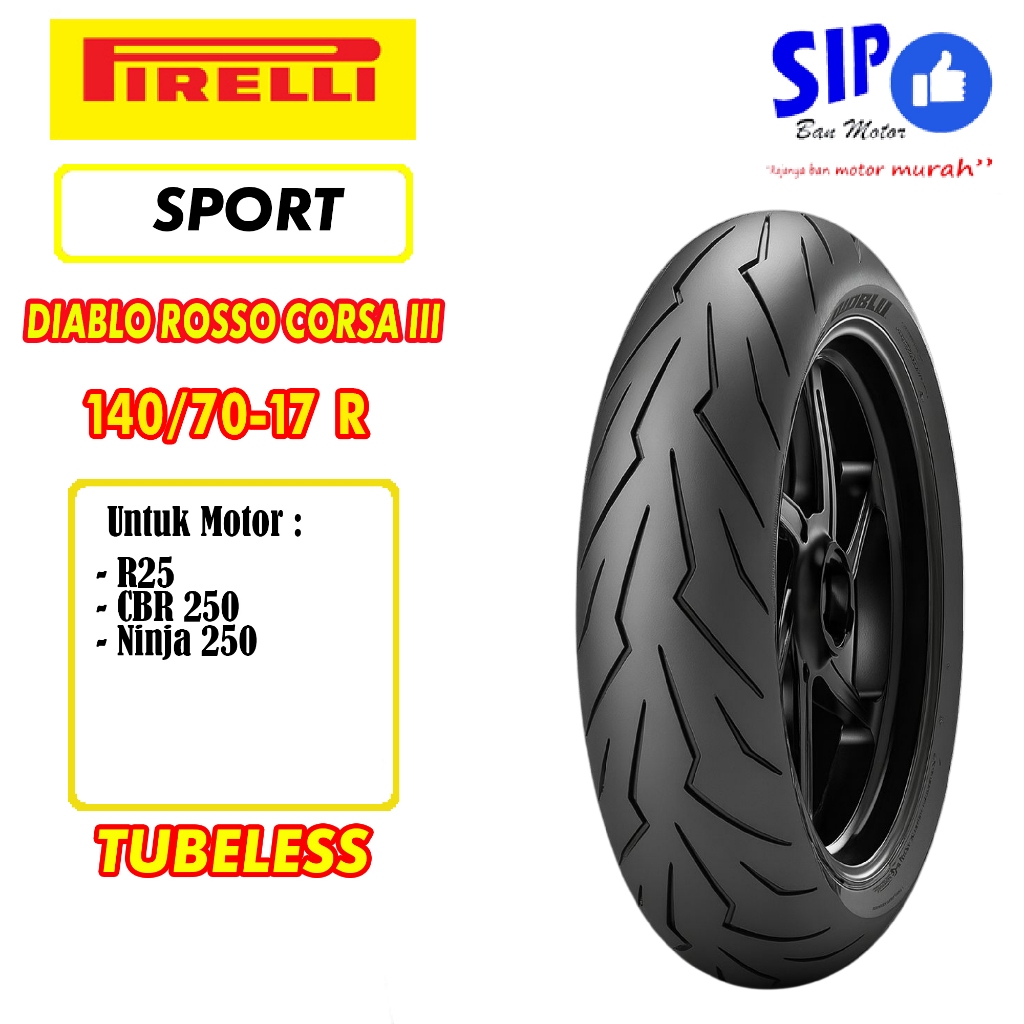 Ban Motor Sport PIRELLI Diablo Rosso Corsa III 3 140 70 17 R Tubeless