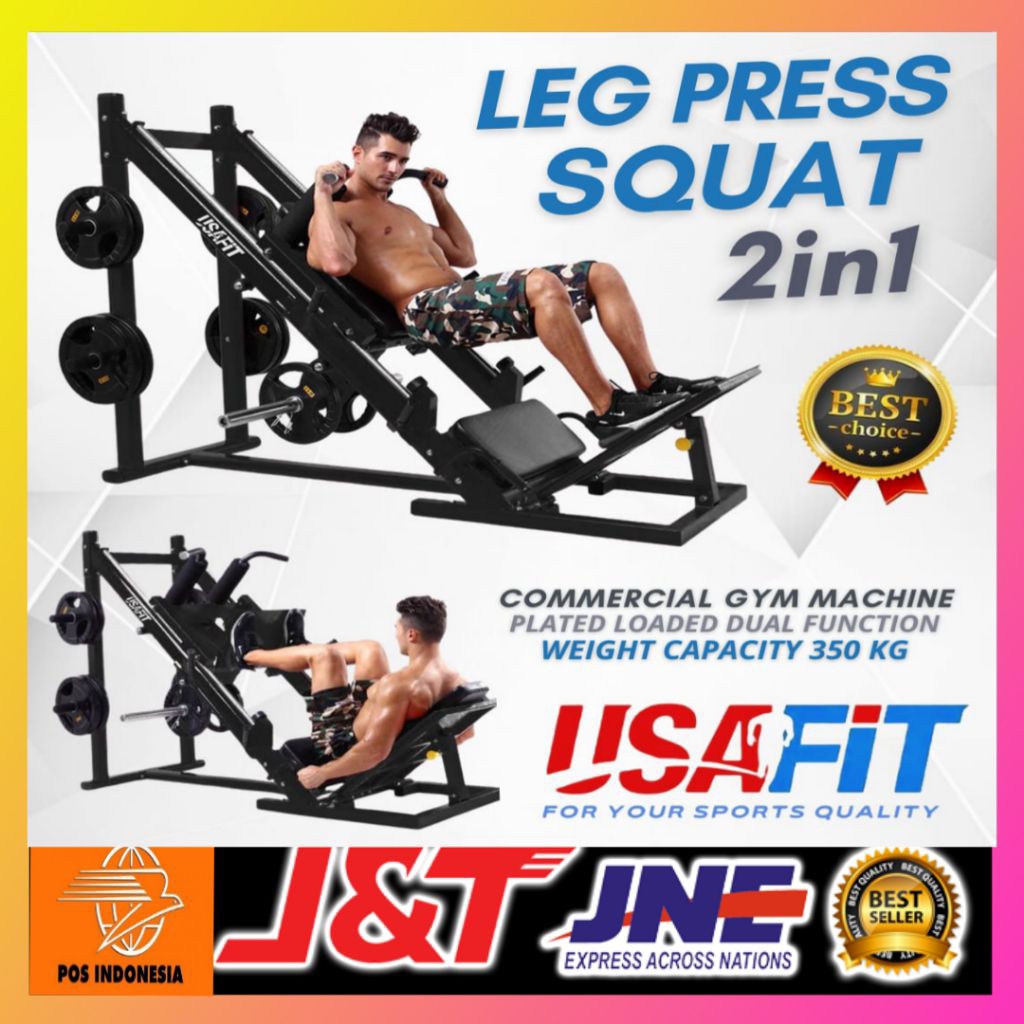leg press-usafit 2in1(original)leg press machine-leg pres-leg press-squat kaki-gym home-home gym
