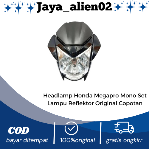 Headlamp Honda Megapro Mono Set Lampu Reflektor Original Copotan