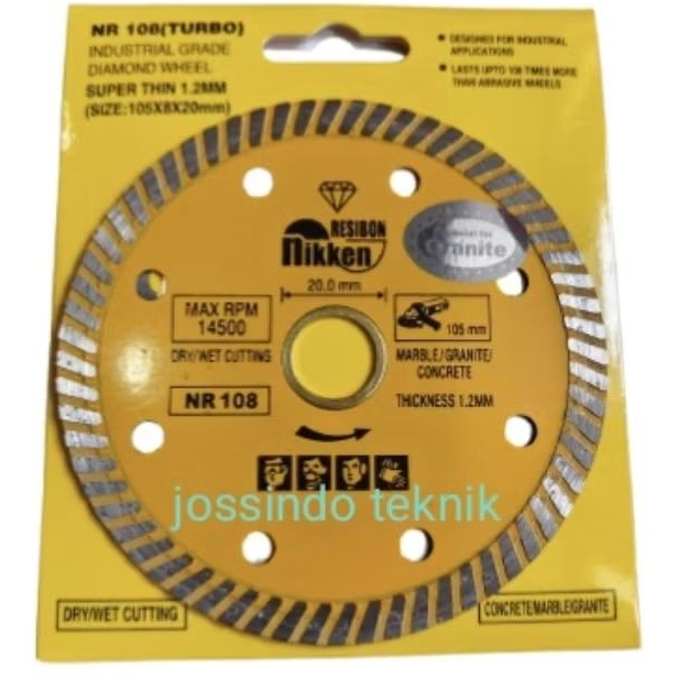 diamond wheel nikken resibon turbo/ pisau potong granit nikken resibon turbo