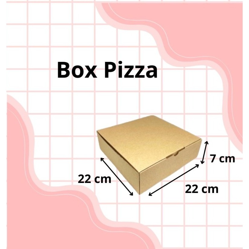 Kardus / Kotak Box Pizza Ukuran 22x22x7 Cm Die Cut