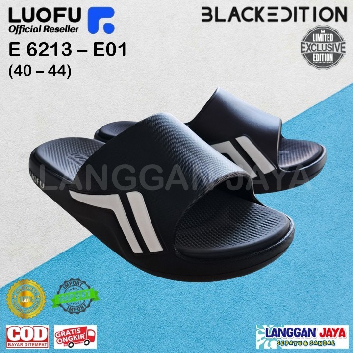 LUOFU 6213 - Sandal Selop Karet Pria Dewasa Empuk Ringan Nyaman Anti Licin Impor LUOFU BANDUNG COD|S