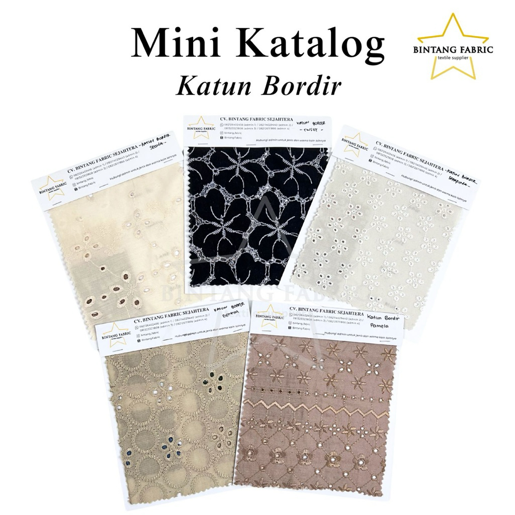 Sample Textile Bahan Kain Mini Katalog Katun Bordir