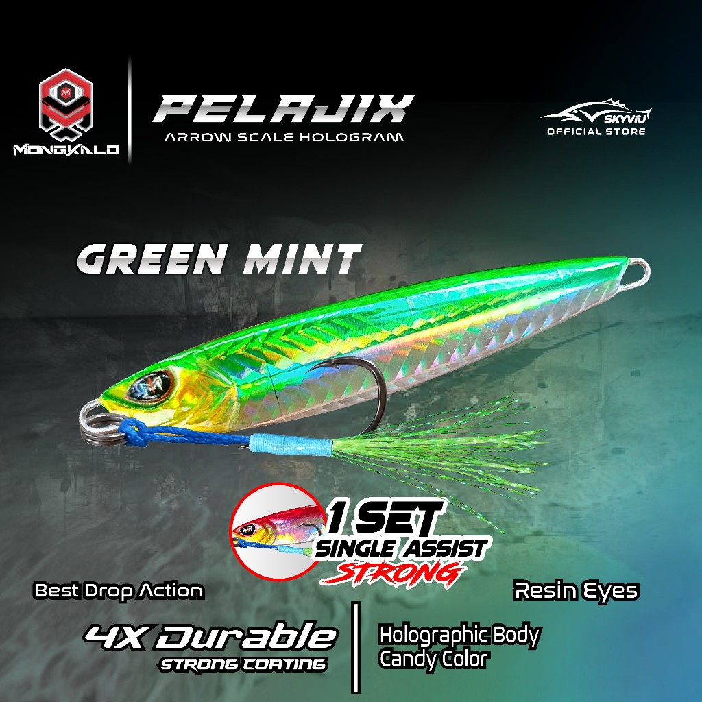 Mongkalo Pelajix Panah noGID noMotif Candy 20 Hijau-Mint