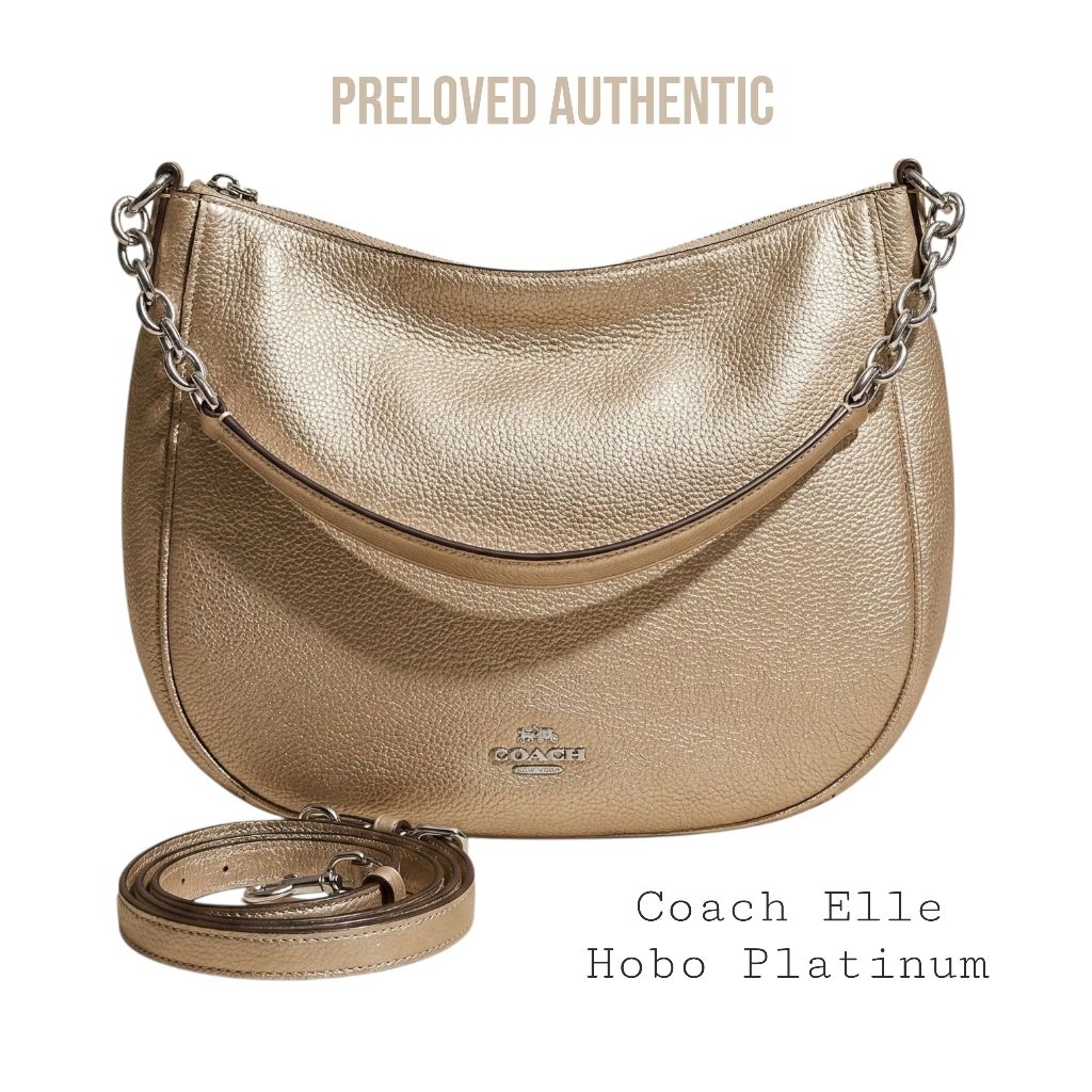 [PRELOVED AUTHENTIC] COACH ELLE HOBO – PLATINUM