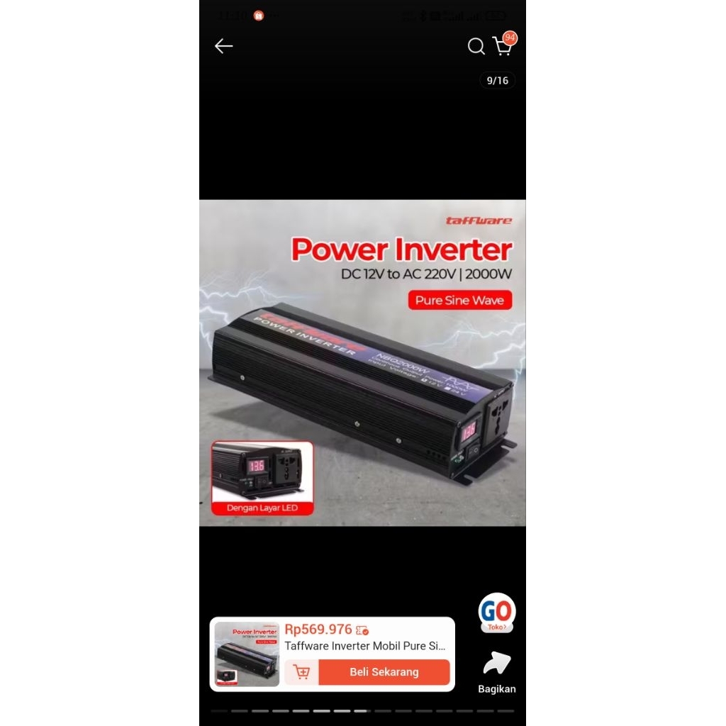 INVERTER 12V DC TO 220AC