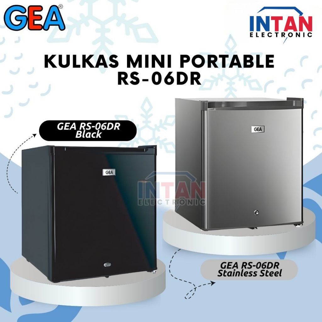 KULKAS GEA PORTABLE MINI RS06DR KAPASITAS 46 LITER /LEMARI ES RS-06DR MEDAN