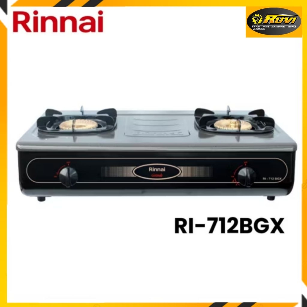 KOMPOR RINNAI RI-712BGX / RINNAI 712BGX / KOMPOR RINNAI 2 TUNGKU / ANTI GORES