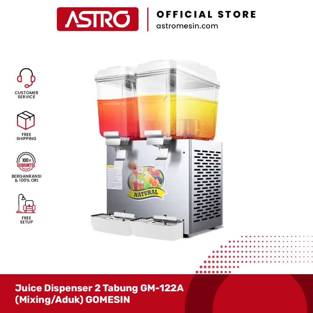 Juice Dispenser 2 Tabung GM-122A (Mixing/Aduk) GOMESIN