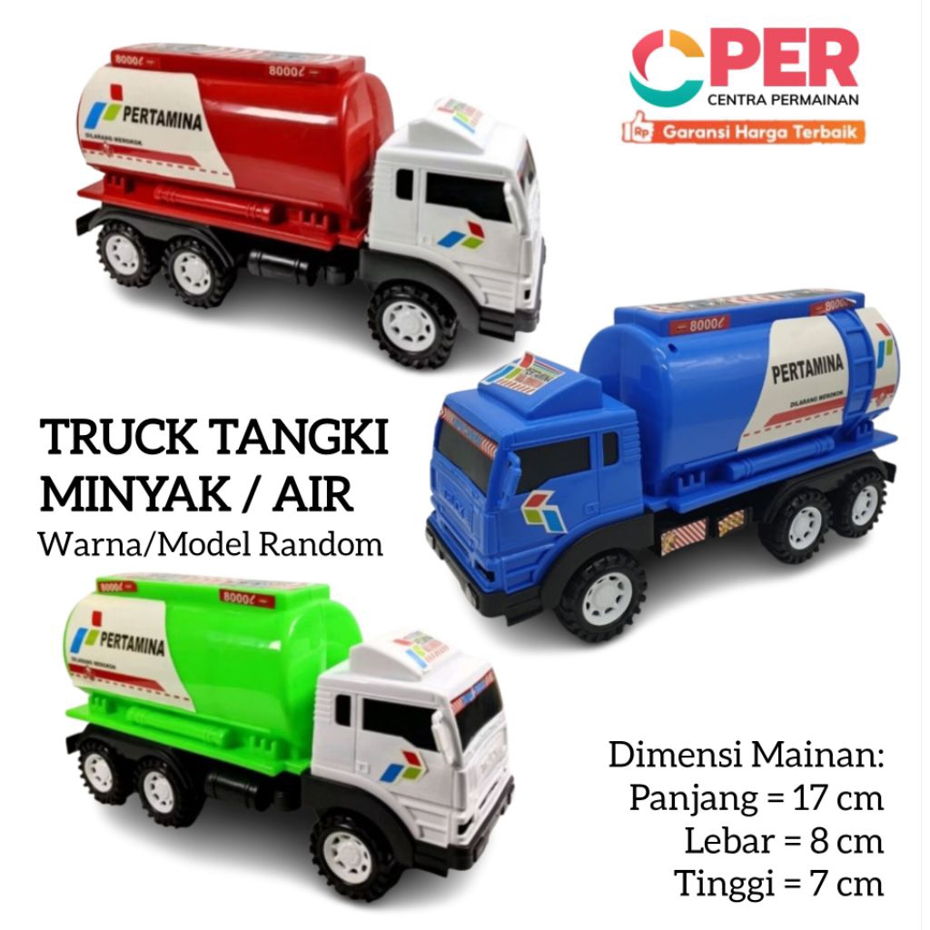 MAINAN MOBIL TRUK TANGKI MINYAK ATAU AIR MOTIF
