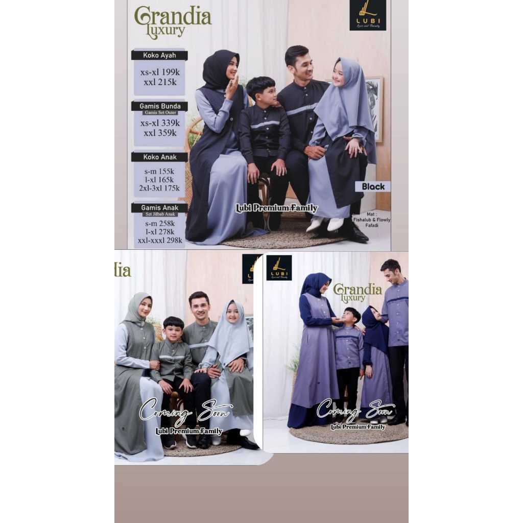 BAJU SISA GAMIS DAN KOKO ANAK MERK LUBI ORI GRANDIA COUPLE