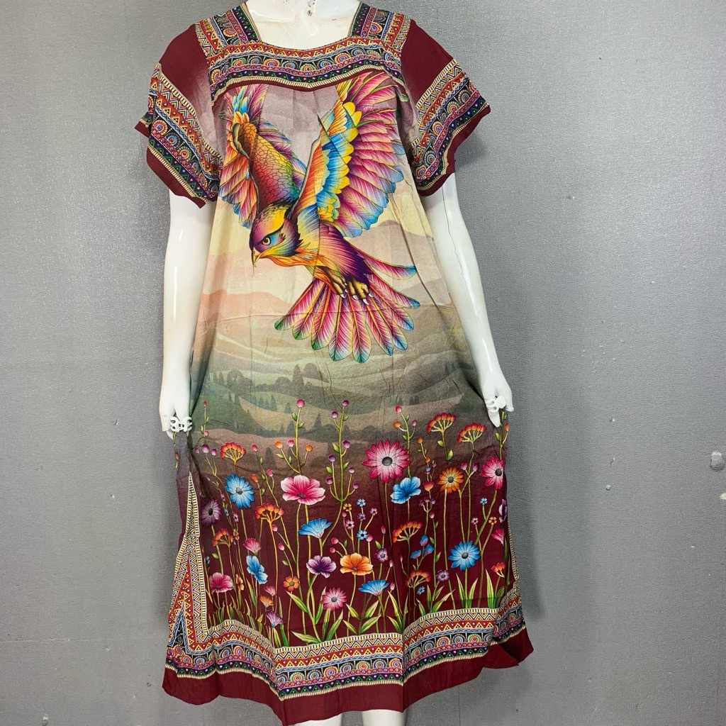 BunnyNightie - Jumbo Ld 120 Gajah Putih Daster Sikak Jumbo | Daster Batik Gajah Putih | Daster Batik