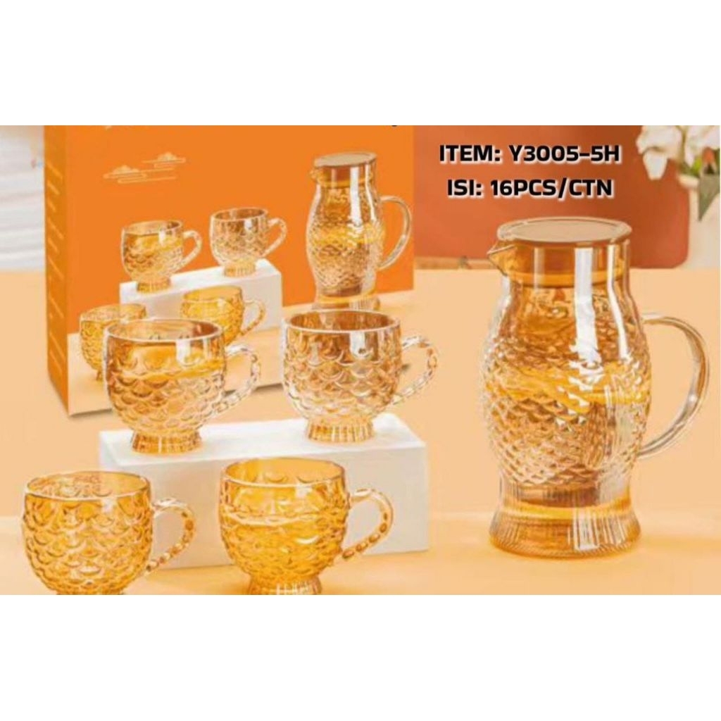 Teko set gelas mewah / teko set hampers mewah