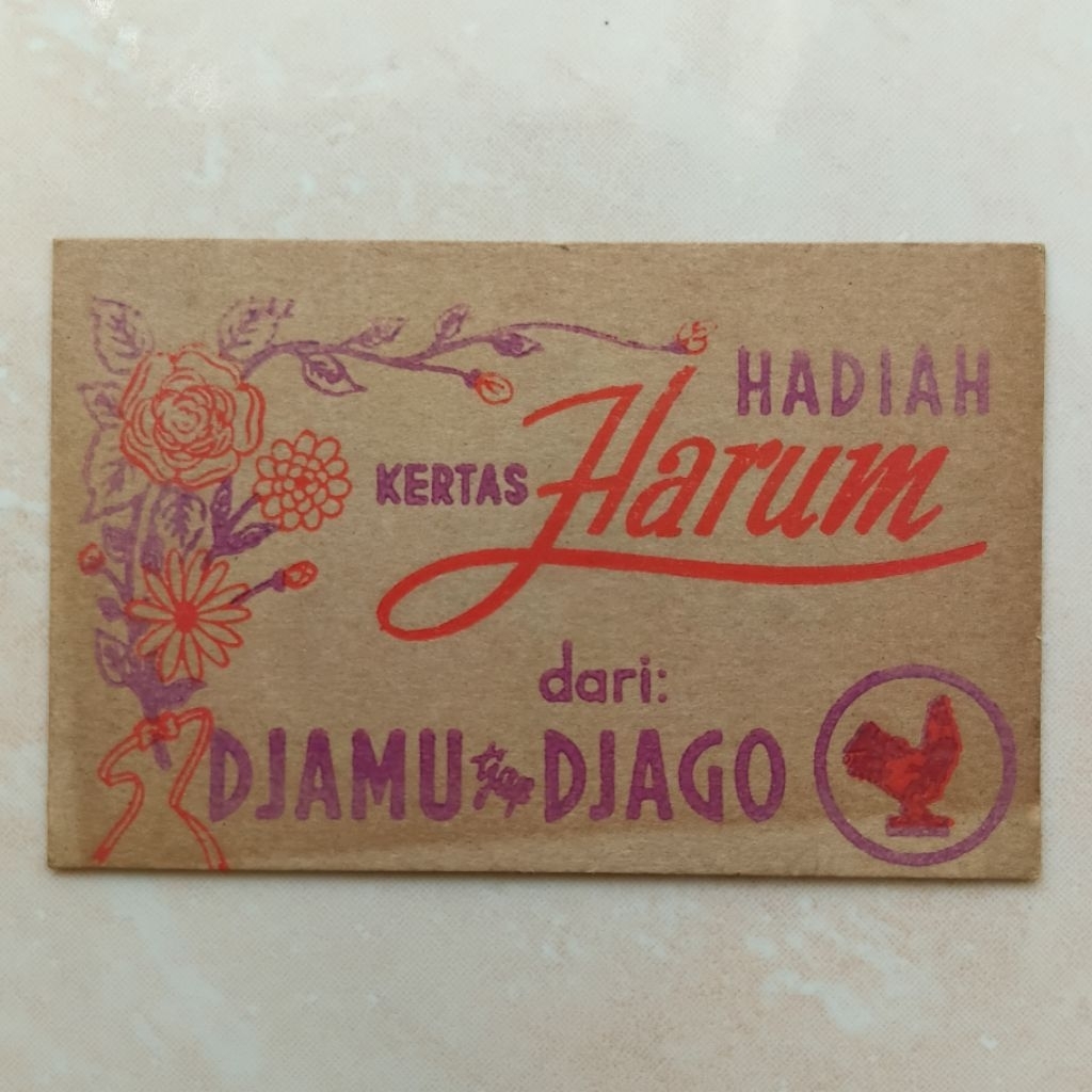 Kartu Kertas Harum Kuno Vintage Tua Hadiah Djamu Djago 1920-1940 - YN2975