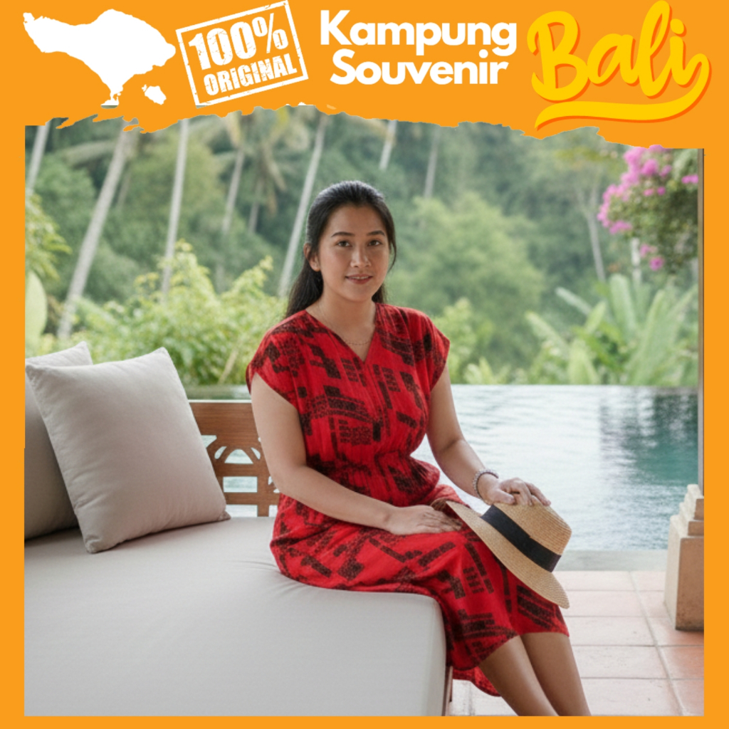 Daster Manohara Pendek Bali Rayon Adem Jumbo LD 120 Baju Tidur Wanita Oleh Oleh Khas Bali