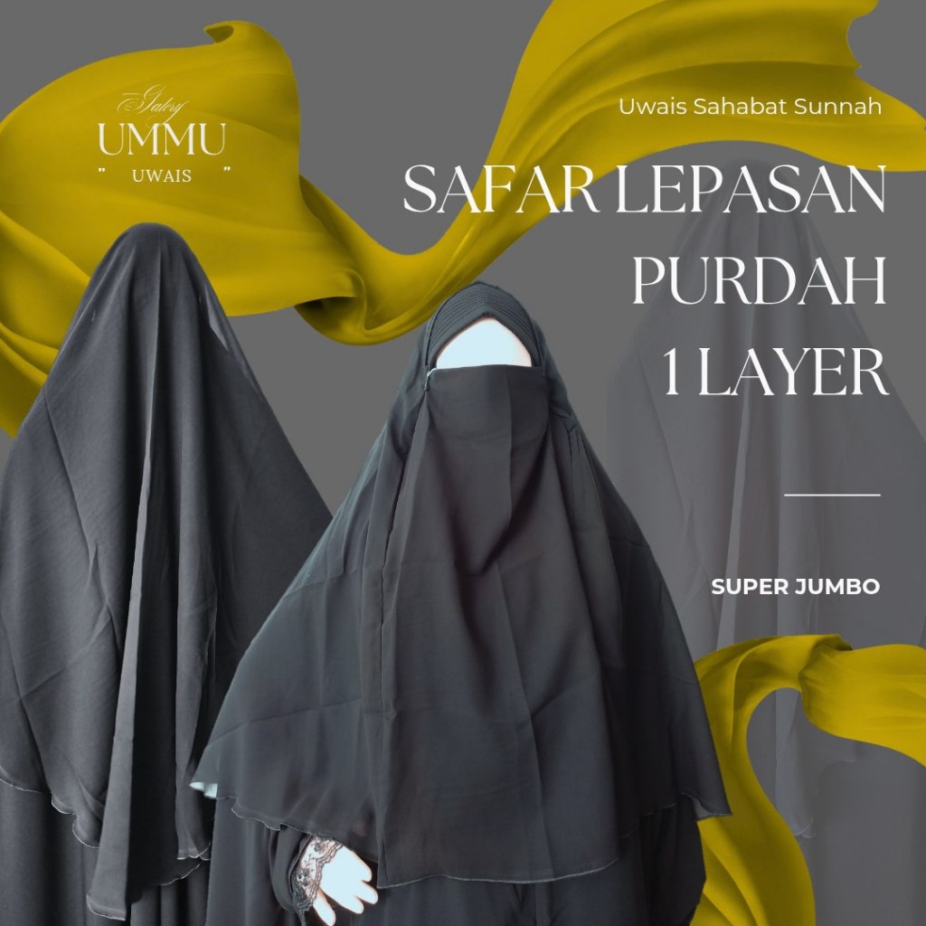 Purdah Safar Lepasan 1 Layer Sifon Silky Non Lipit