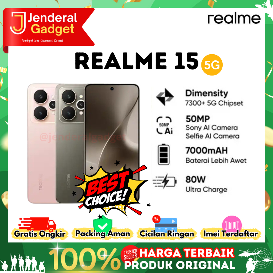 Realme 15 5G 12/256GB NFC Garansi Resmi