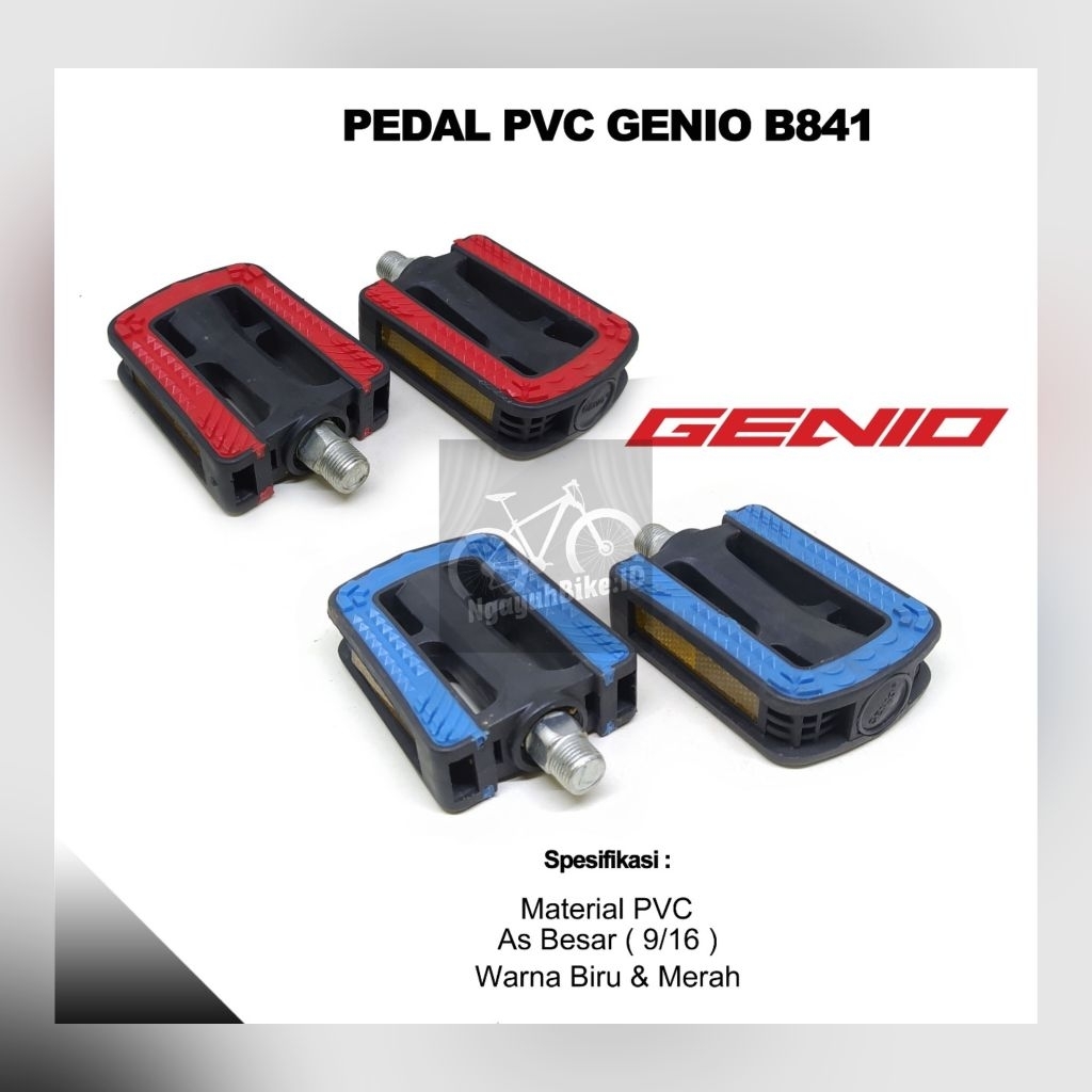 Pedal Sepeda Drat As Besar B841 Genio PVC Lipat Fixie Mini MTB Gunung | Best Quality