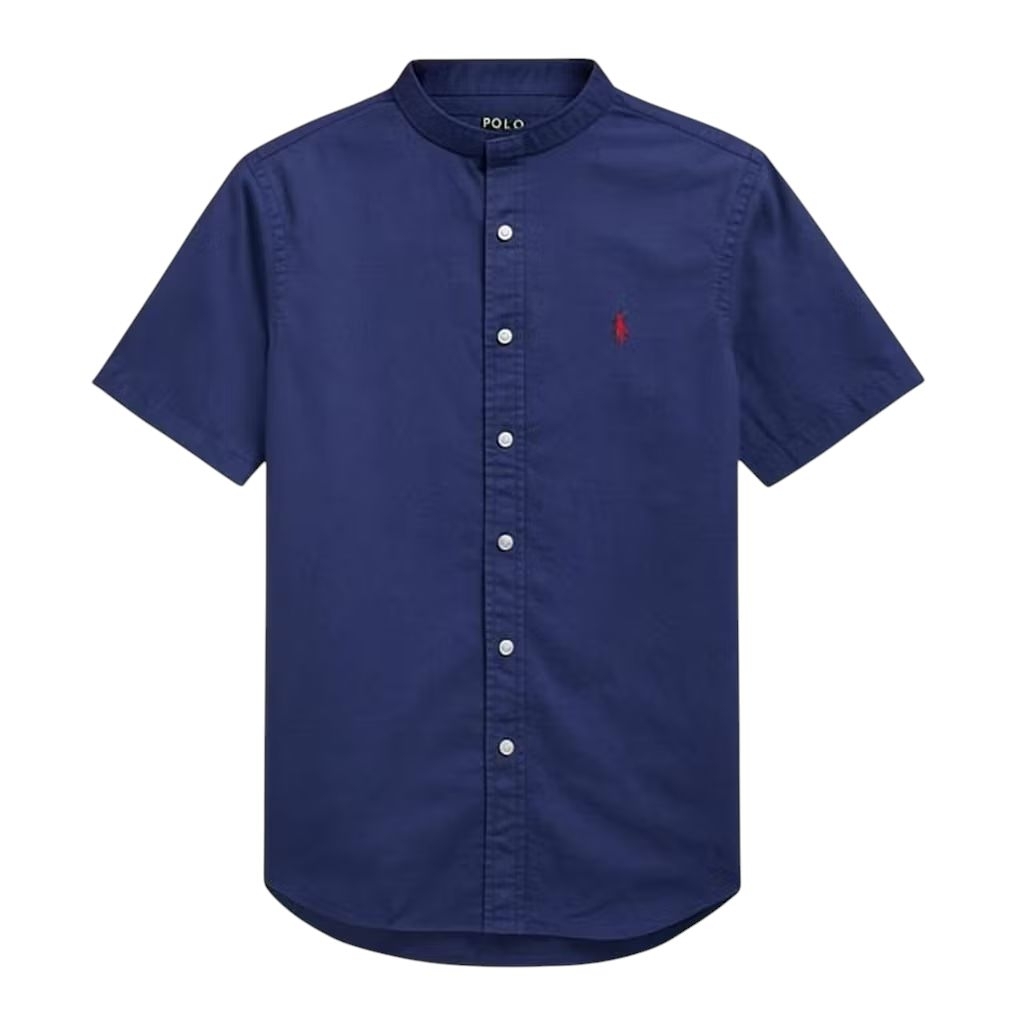 Kemeja POLO Shanghai Ralph Lauren pria lengan pendek kerah Shanghai Slim fit