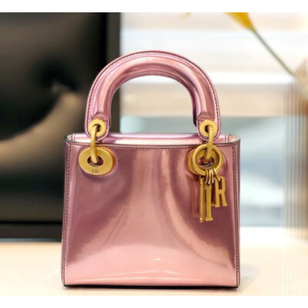 Dior Mini Lady Metallic Calf Shoulder Bag