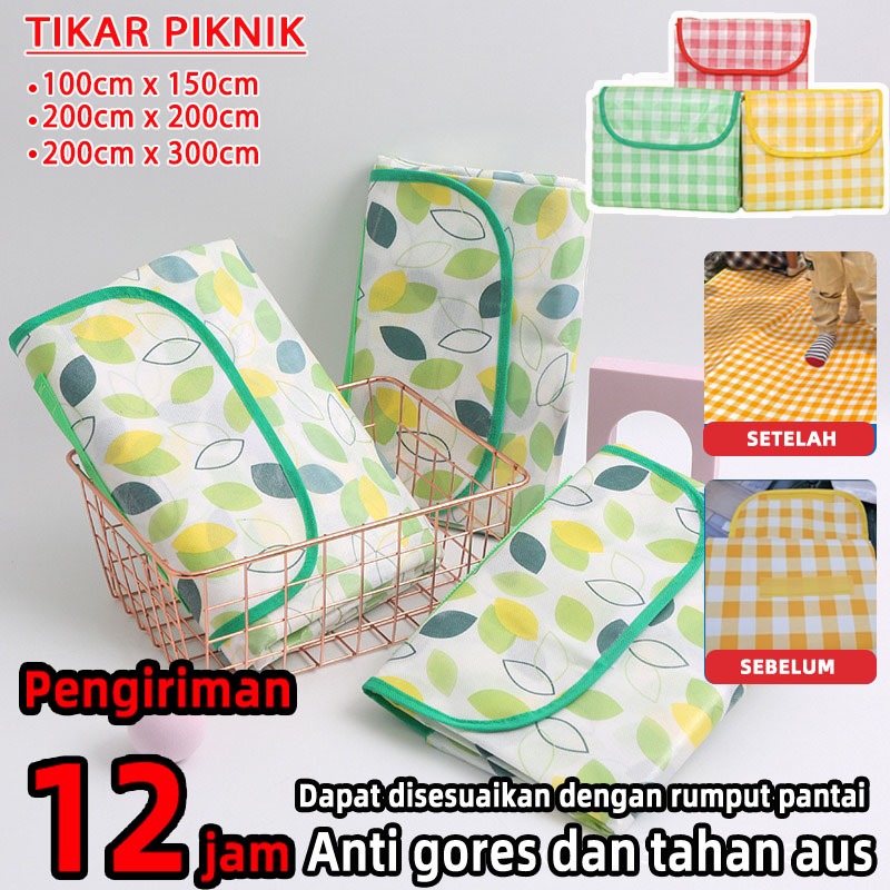 [Pengiriman cepat] tikar kain piknik tikar lipat piknik aesthetic tiker piknik waterproof tiker pikn