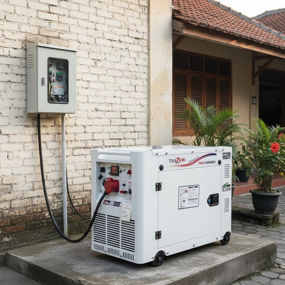 Genset Silent 9 KVA Tsuzumi TDG 10000SDV Dual Voltage Japan Technology / Genset Silent Diesel Suraba