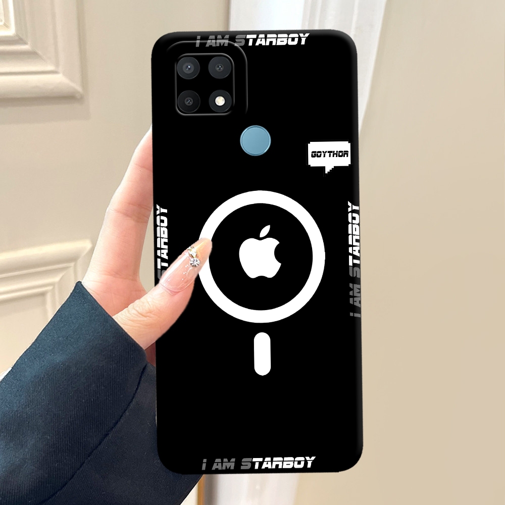 Premium Casing Hp Untuk OPPO A15 / A15S Desain MAGSAFE RING IPHONE - Case Silikon Softcase Trendi un