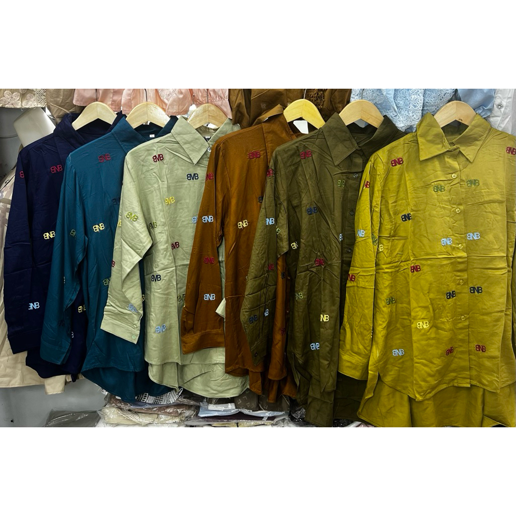 Kemeja katun Bordir BNB Lokal premium quality