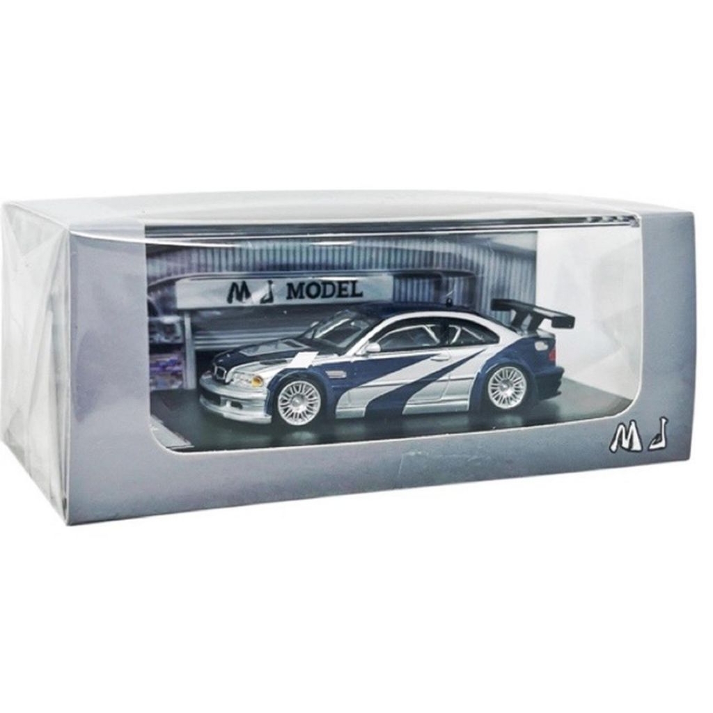 MJ model BMW M3 E46 GTR silver blue
