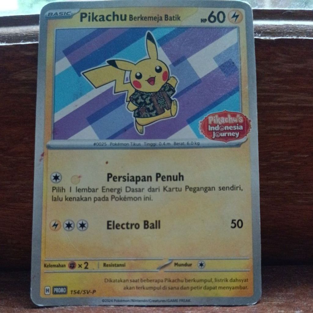 kartu pikachu berkemeja batik H promo 154/ sv-p