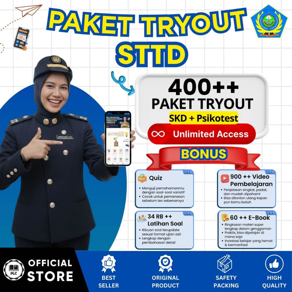 PLC - Tryout Online STTD 2026 – Aplikasi CAT Online, Tryout & Akun Belajar Lengkap