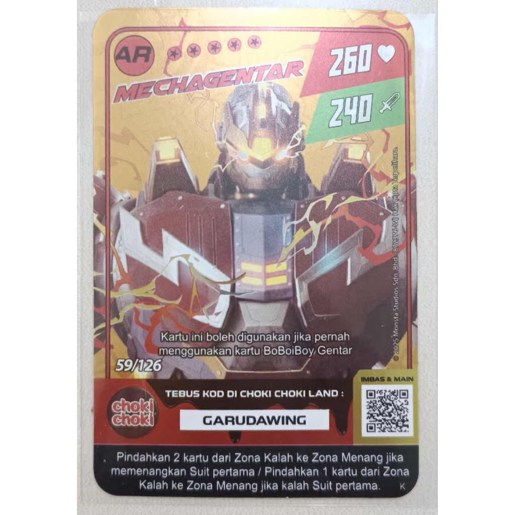 Kartu boboiboy choki choki AR