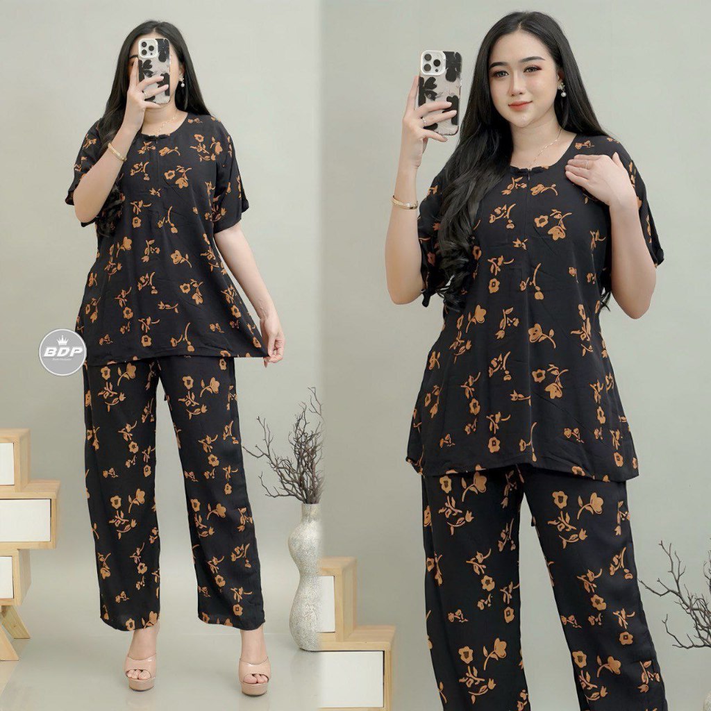 Candice Boutique - Setelan Piyama Baju Tidur Arab | Piyama Arab Resleting Depan | One Set Rayon