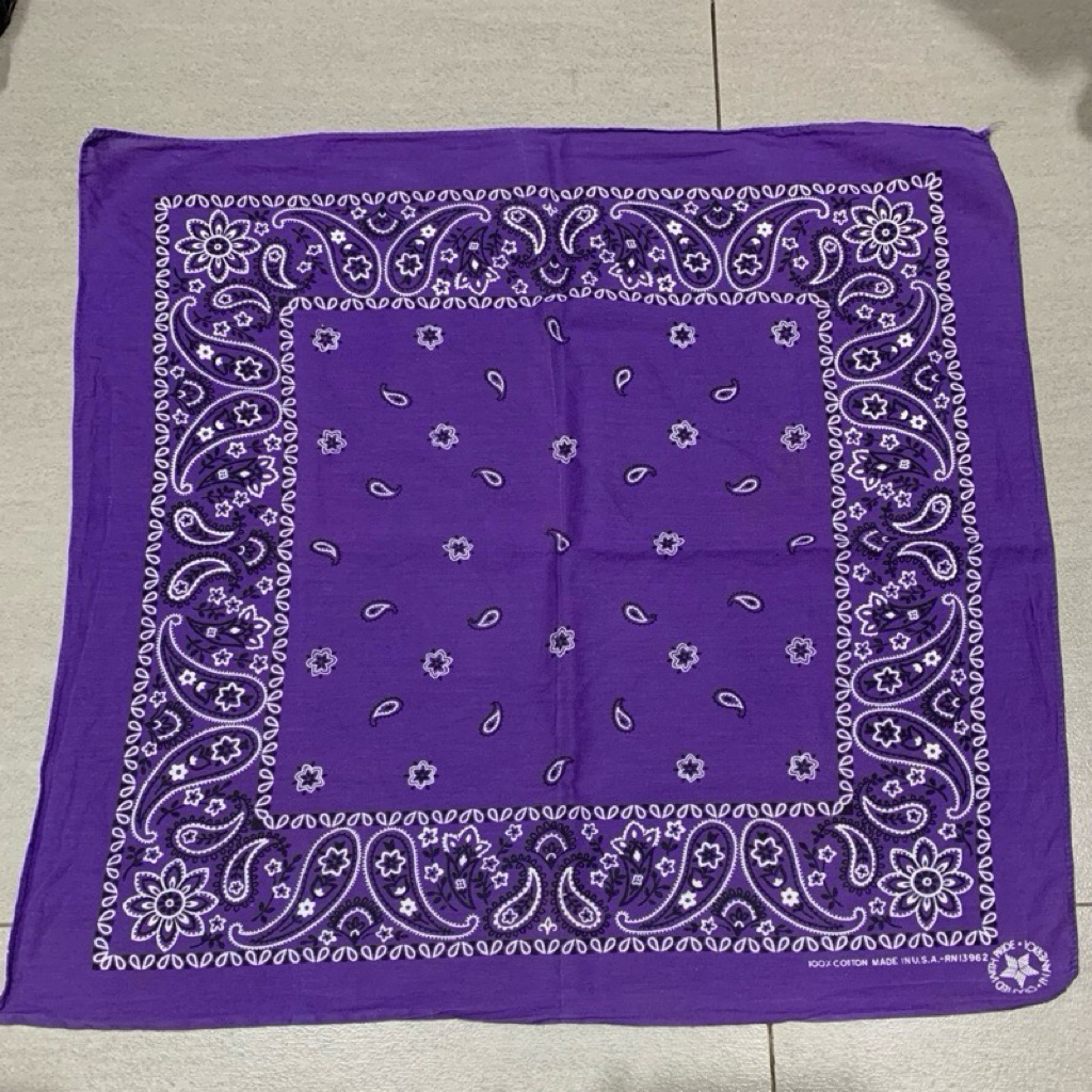 Bandana Paisley Wamcraft Purple Color Made in USA Very Soft Cotton Import