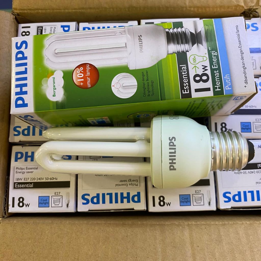 PHILIPS LAMPU ESSENTIAL 18W 18 WATT PUTIH (HARGA GROSIR & GARANSI) JARI CDL PROMO MURAH ORIGINAL
