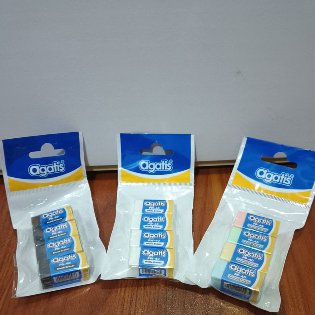 Penghapus agatis set isi 4||agatis penghapus 3varian warna(1set)