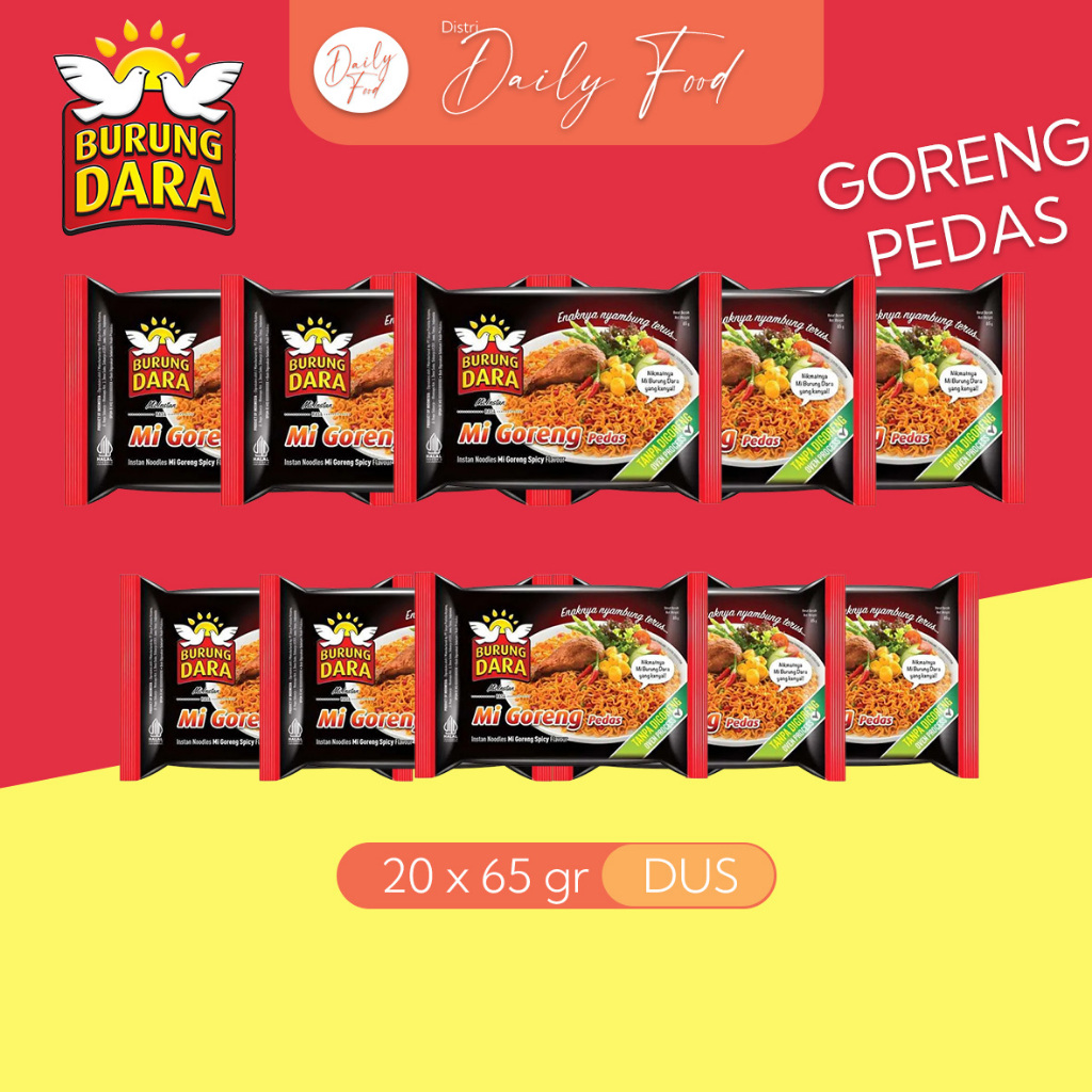 Mie Burung Dara Goreng Instan Pedas - 1 Dus | Mie Burung Dara | Mie Goreng Pedas
