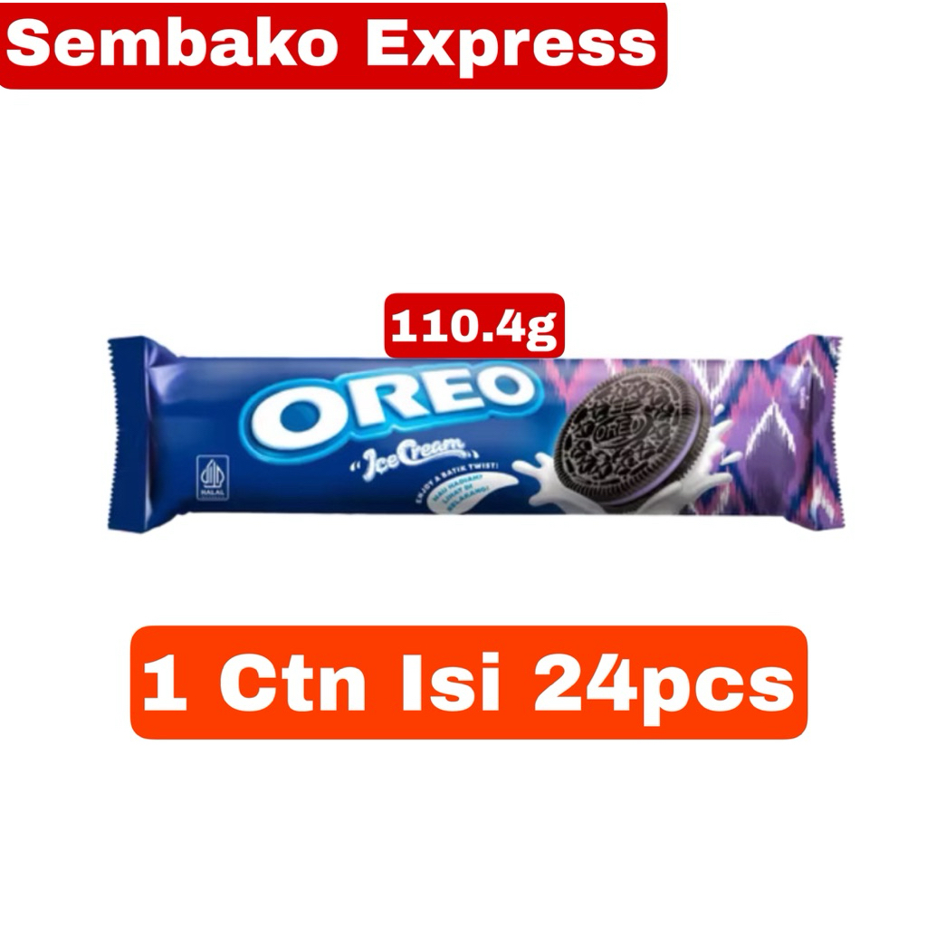 Oreo Sandwich Ice Cream Blueberry 110.4g – 1 Karton Isi 24 Pack