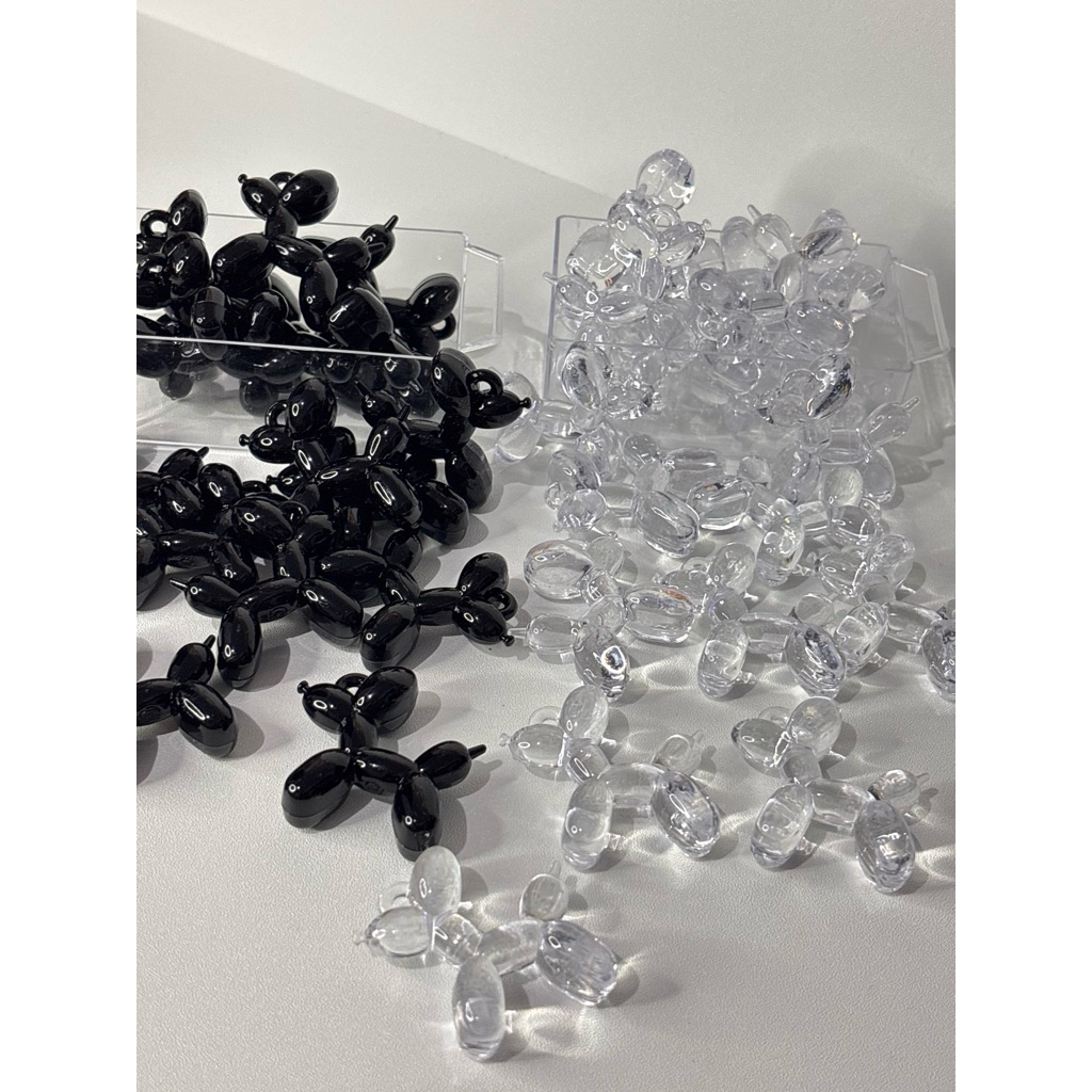 5pcs charm pudel / manik manik anjing pudel