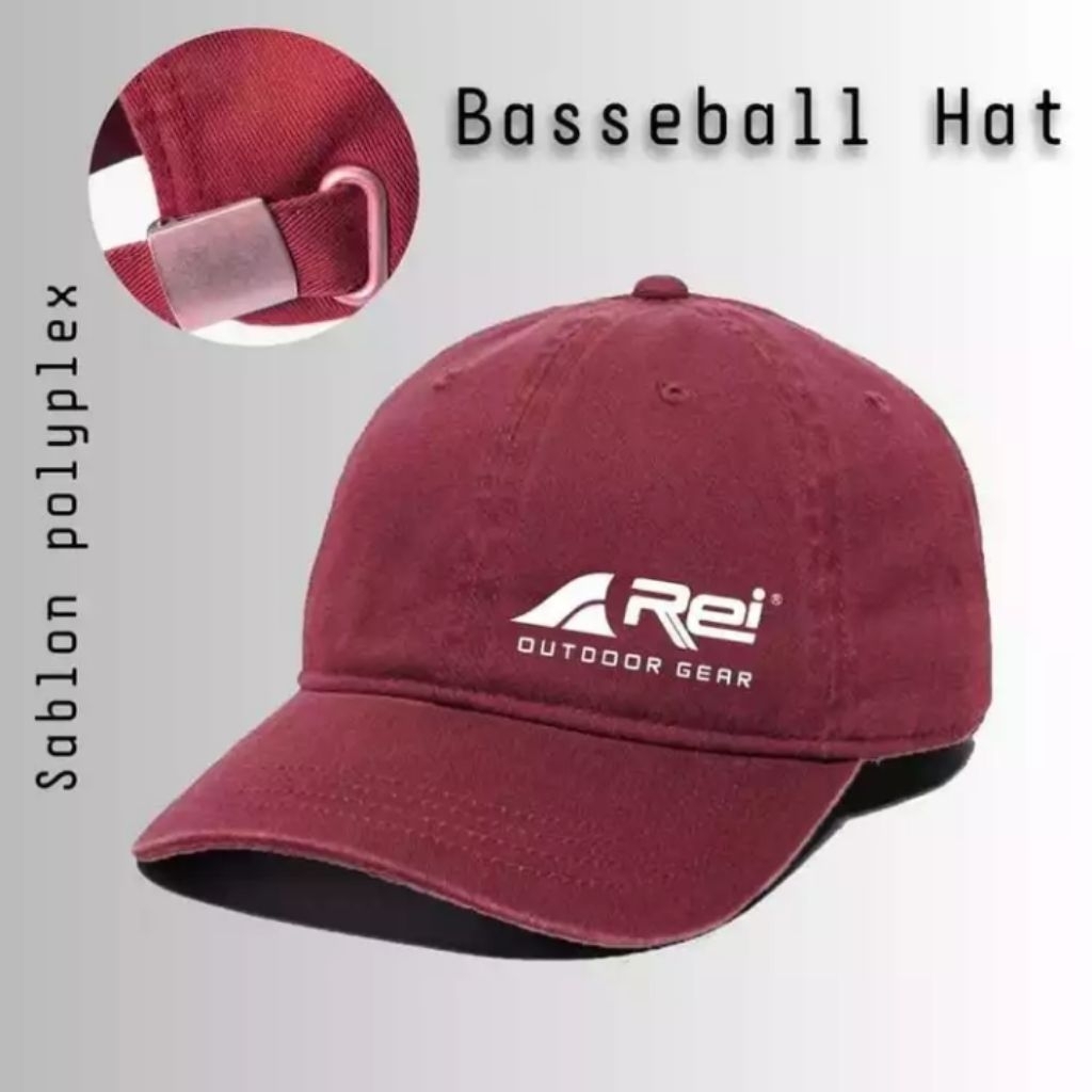 Topi Baseball Logo REI OUTDOOR GEAR Baseball Pria Polo Distro Adventure - byrsstore.id