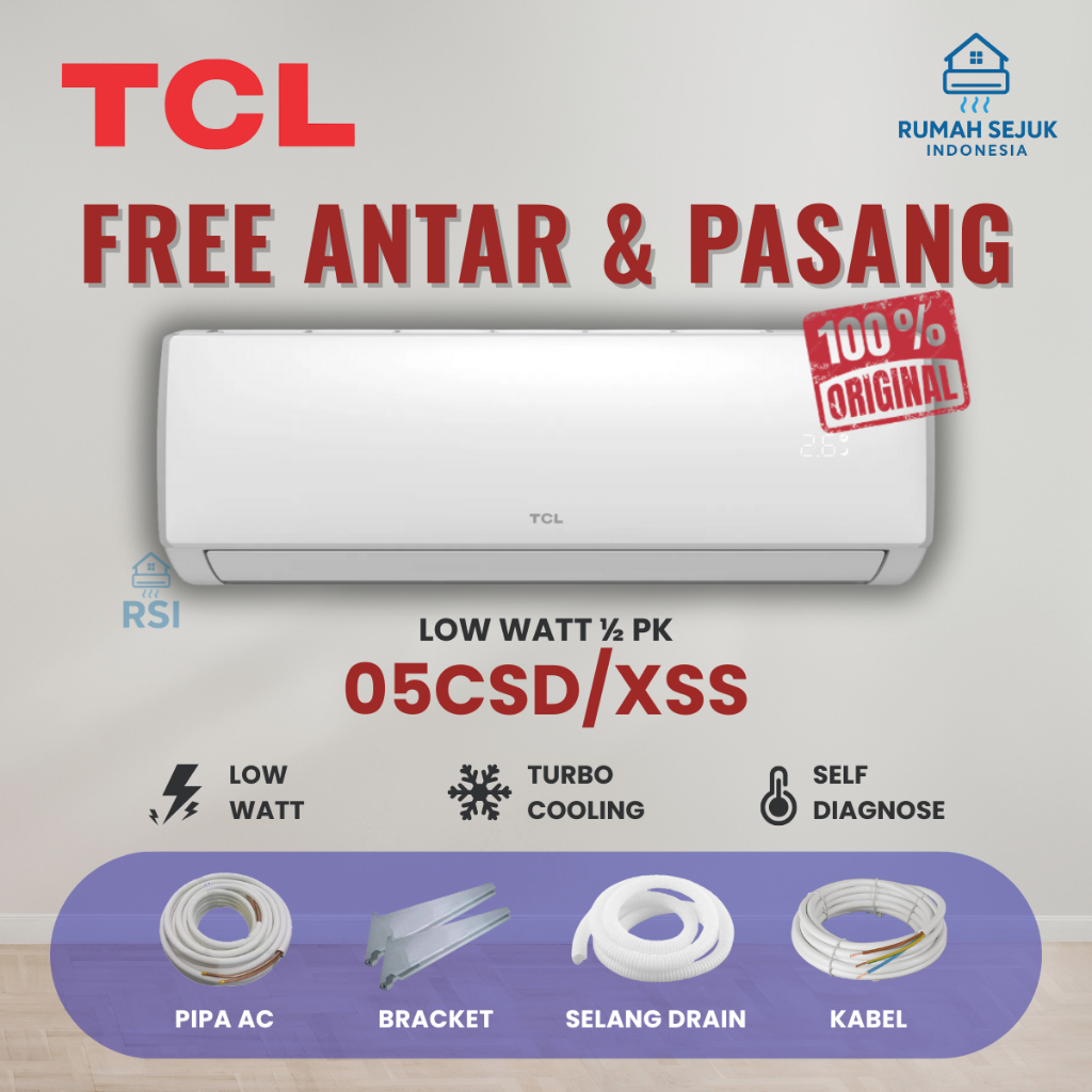 AC 1/2 PK LOW WATT TCL TAC 05 CSD / XSS XS2 watt 335 Low Watt termurah