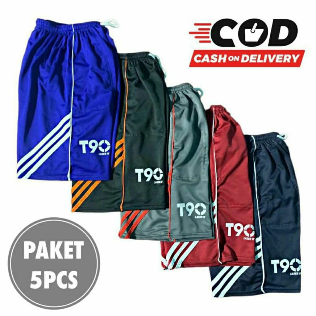 celana kolor pendek olahraga T90 unisex